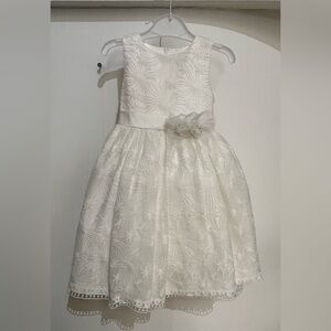 Elegant Ivory Floral Kids Dress